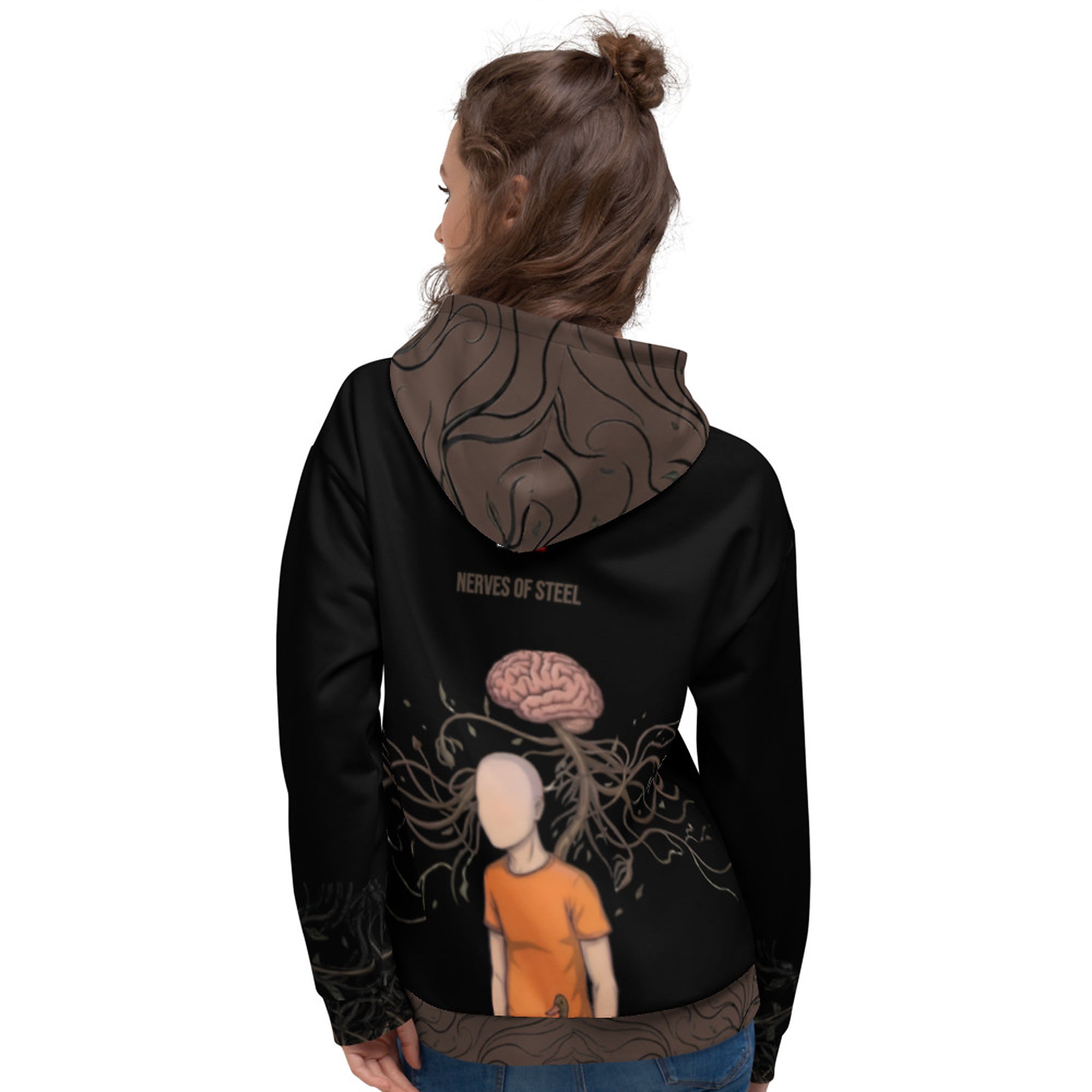 ILLTOCHILL MS awareness Multiple Sclerosis support gift heavyweigh Unisex Hoodie – Women's Back (Black)