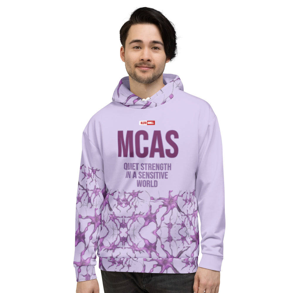 ILLTOCHILL MCAS awareness Mast cell activation syndrome gift heawyweight Unisex Hoodie – Men's Front (White)