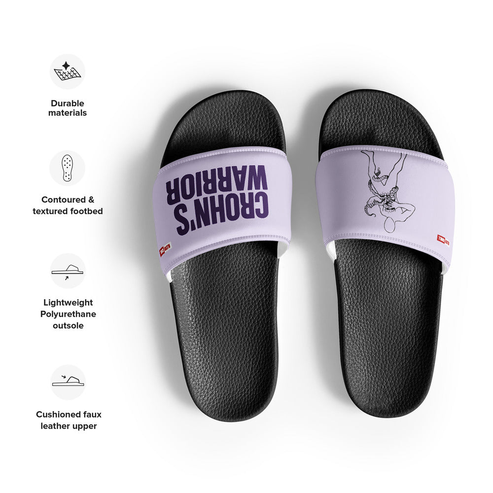 ILLTOCHILL Crohn's Disease Awareness Men's Slides – Product specs Front (Crohn's Disease Awareness Men's Slides)
