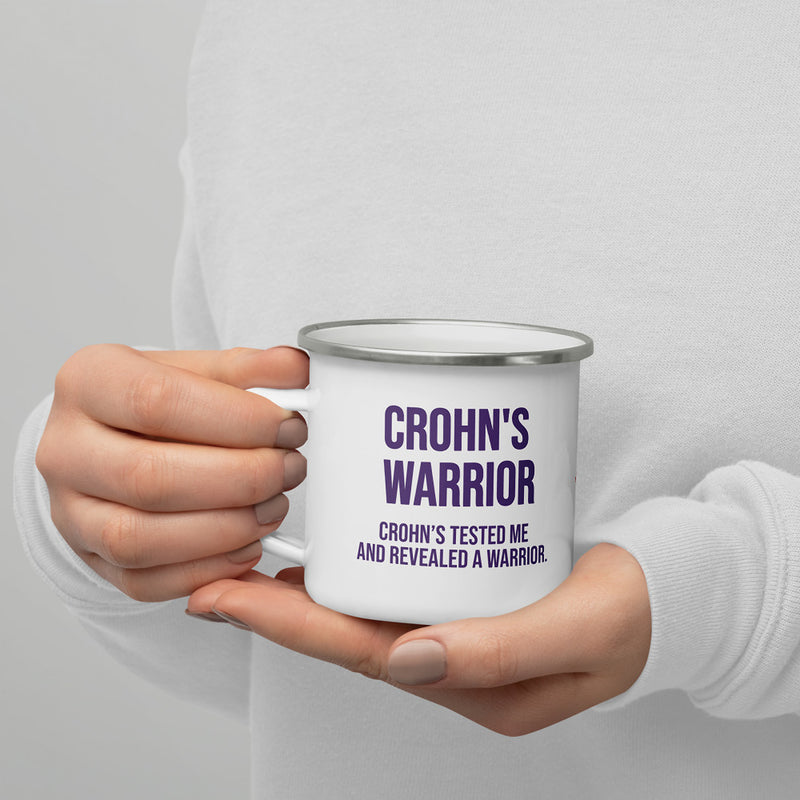 ILLTOCHILL Crohn's disease awareness and support gift Enamel Mug – Lifestyle 7 Left