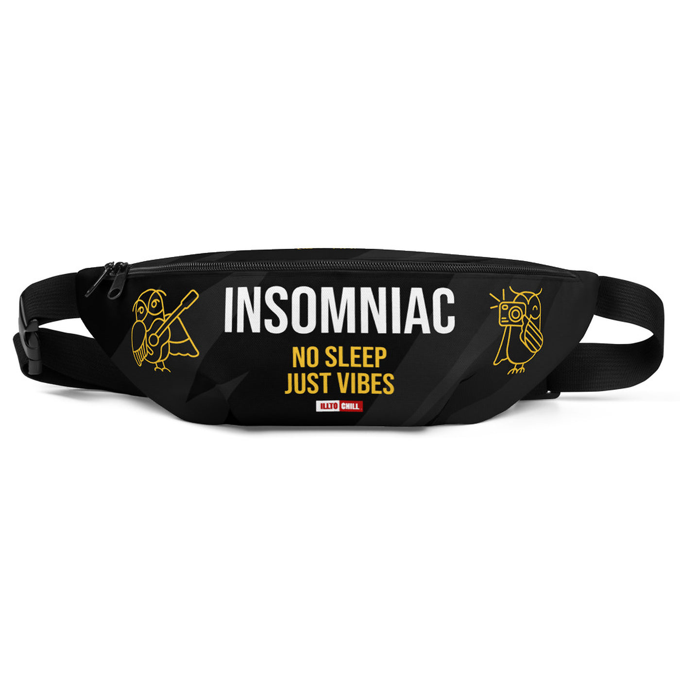 ILLTOCHILL Insomnia Awareness Fanny Pack – Default Front (Black)