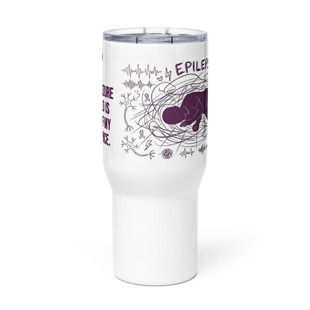ILLTOCHILL Epilepsy awareness and support gift Travel mug with a handle – Flat Front