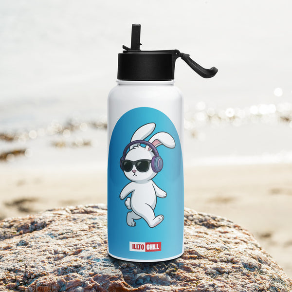 ILLTOCHILL Hard of hearing support gift Stainless steel water bottle with a straw lid – Lifestyle 3 Left