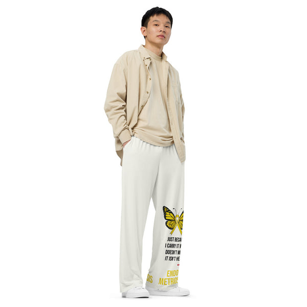 ILLTOCHILL Endometriosis Awareness Pants – Men's Lifestyle Right Front (White)
