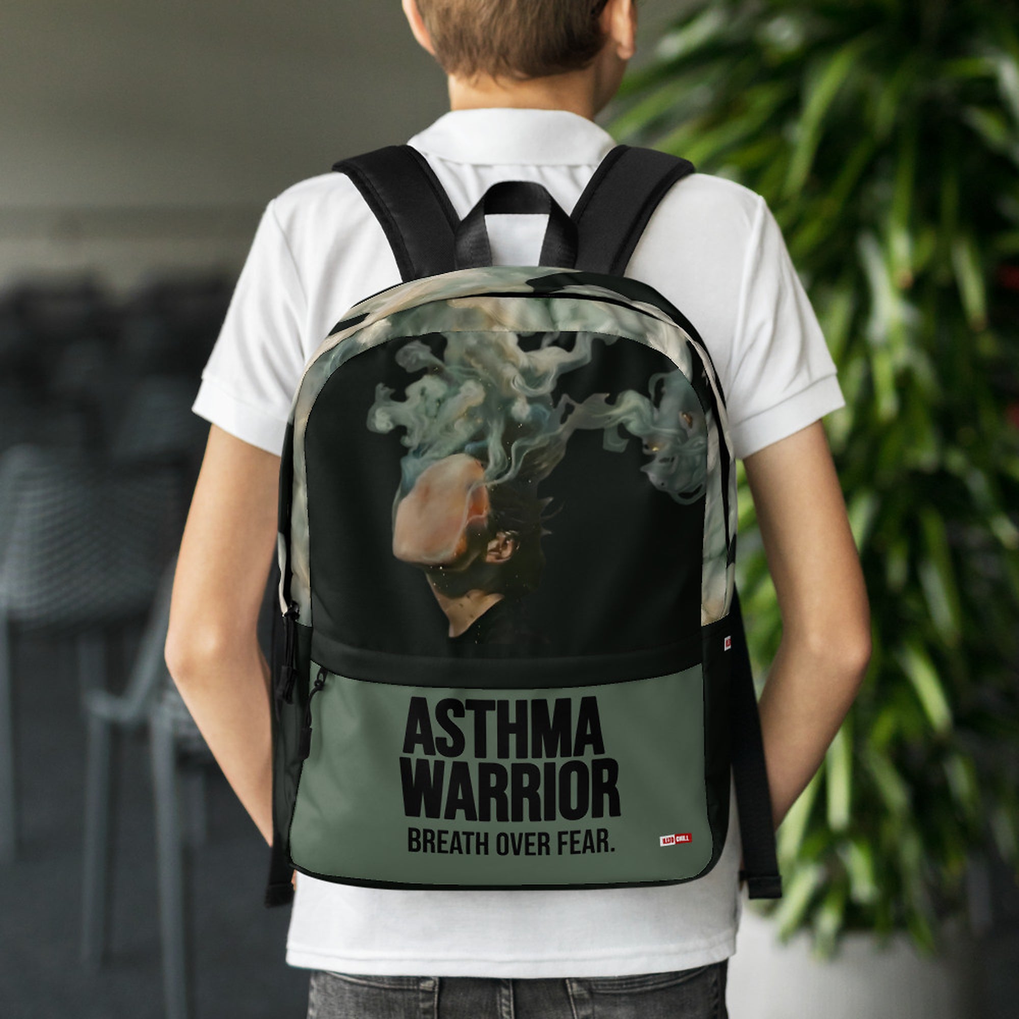 ILLTOCHILL Asthma Support Backpack – Lifestyle Back (Black)