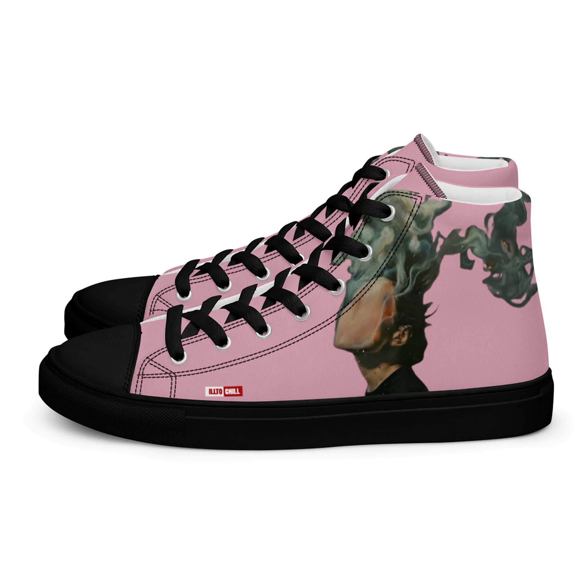 ILLTOCHILL Asthma Support Women's High Top Shoes – Flat Left (Asthma Support Women's High Top Shoes)