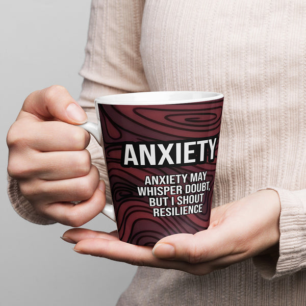 ILLTOCHILL Anxiety awareness gift Latte mug – Lifestyle 1 Left