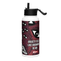 ILLTOCHILL Anxiety awareness gift Stainless steel water bottle with a straw lid – Flat Left