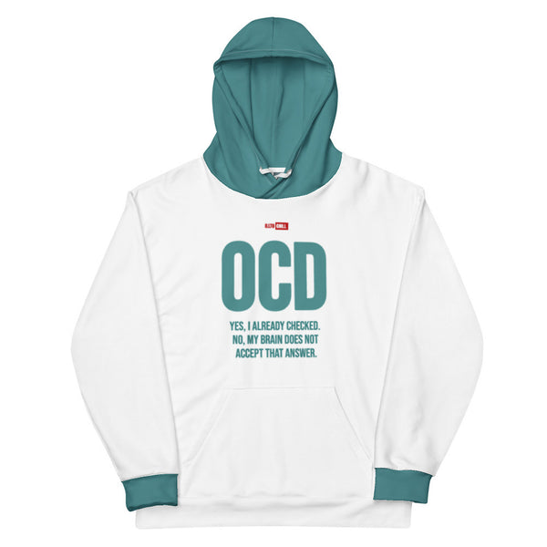 ILLTOCHILL OCD Support Obsessive-Compulsive Disorder gift heavyweight Unisex Hoodie – Flat Front (White)