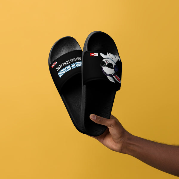 ILLTOCHILL Hard of Hearing Awareness Men's Slides – Men's Lifestyle 3 Front (Hard Of Hearing Awareness Men's Slides)