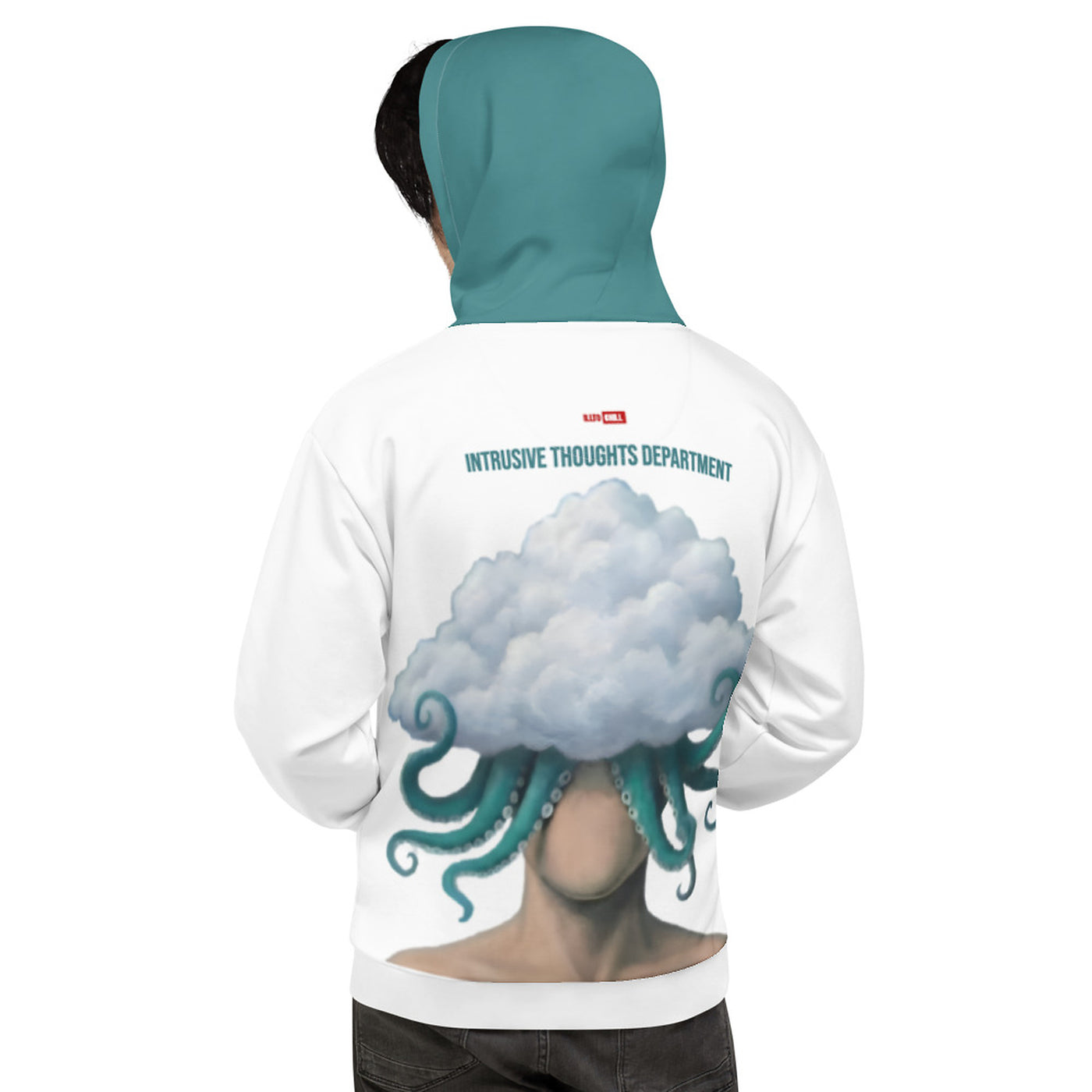 ILLTOCHILL ILLOCHILL OCD Support Obsessive-Compulsive Disorder gift heavyweight Unisex Hoodie – Men's Back (White)