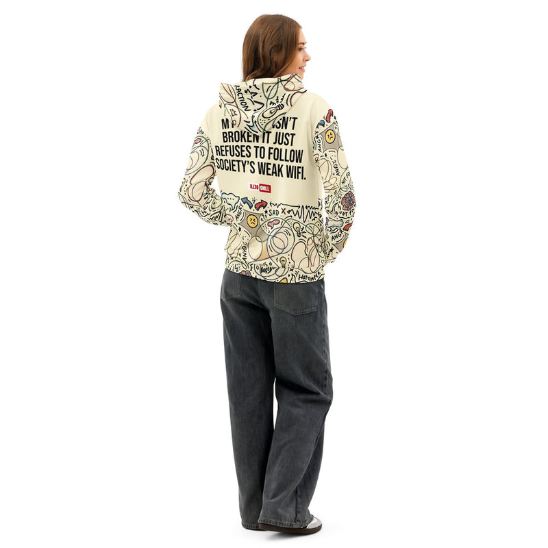 ILLTOCHILL Adhd Attention deficit awareness gift Unisex cotton hoodie – Women's Back (Black)