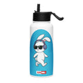 ILLTOCHILL Hard of hearing support gift Stainless steel water bottle with a straw lid – Flat Left