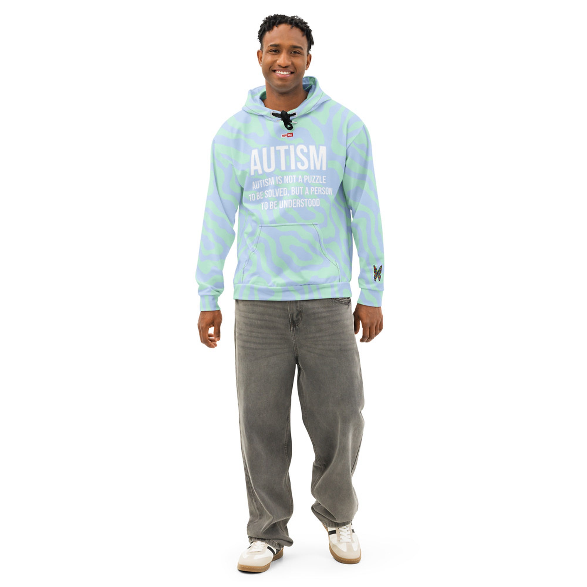 ILLTOCHILL Autism support neurodiversity butterfly gift Unisex cotton Hoodie – Men's Front (Black)