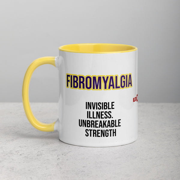 ILLTOCHILL Fibromyalgia awareness fibro gift Mug with Color Inside – Lifestyle 2 Left