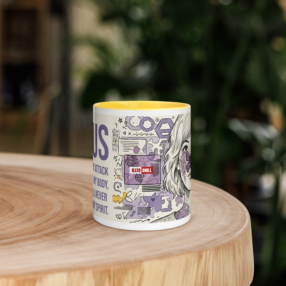 ILLTOCHILL Lupus awareness gift Mug with Color Inside – Lifestyle 5 Front