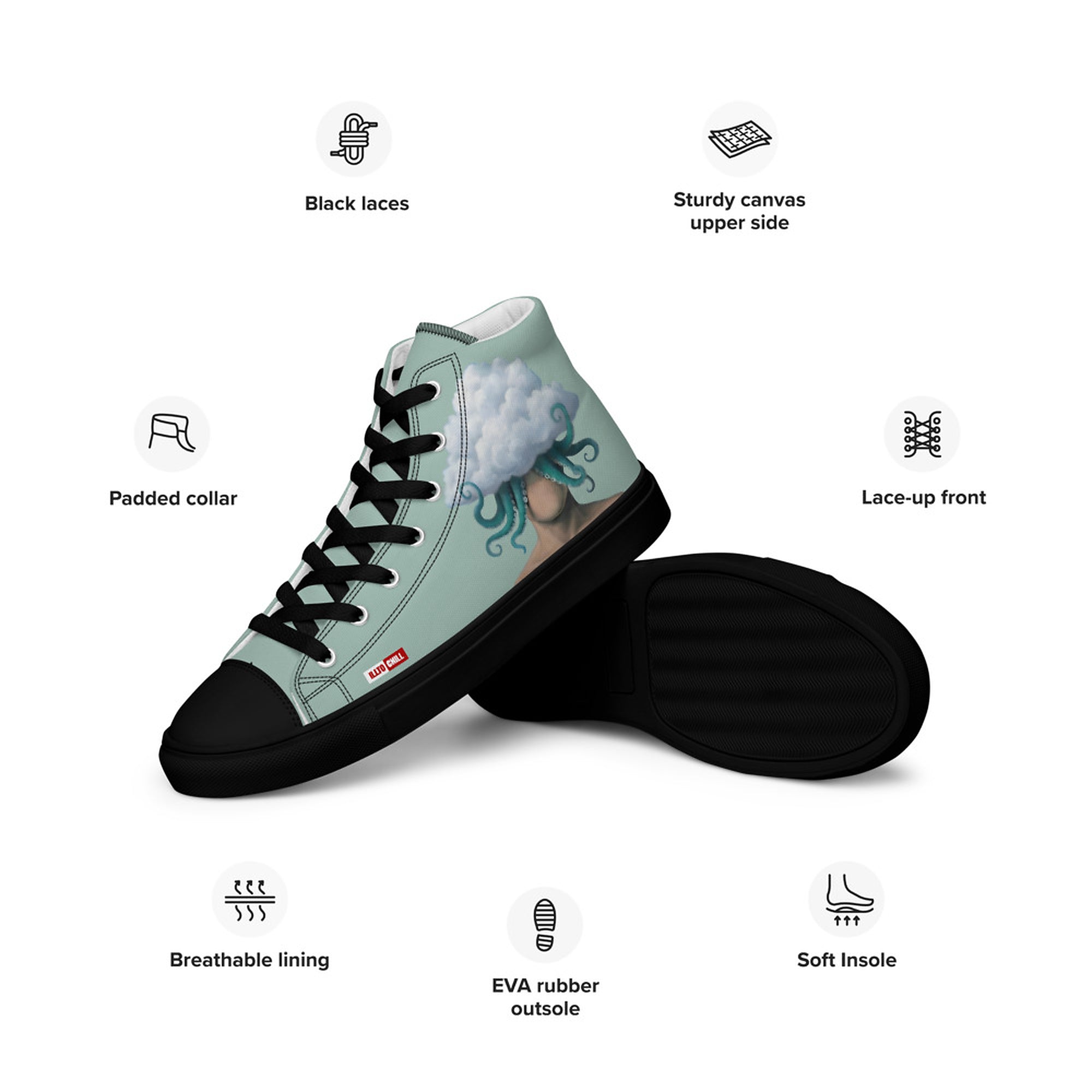 ILLTOCHILL OCD Awareness Women's High Top Shoes – Product specs Left (Ocd Awareness Women's High Top Shoes)