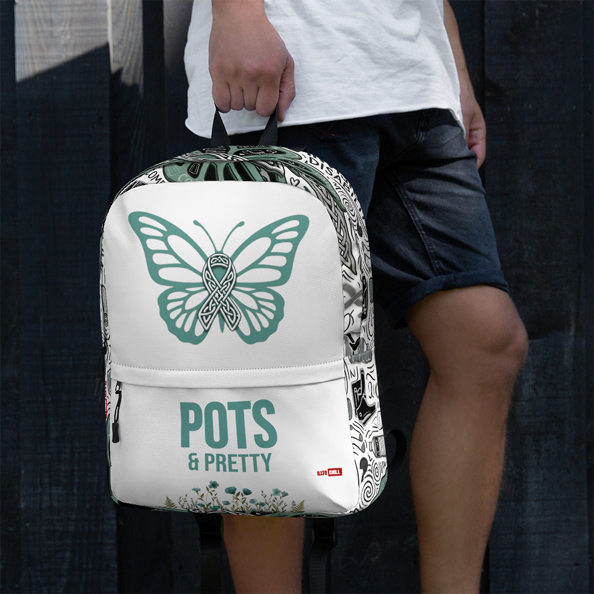 ILLTOCHILL POTS Awareness Backpack – Men's Lifestyle Left (Clear) #2