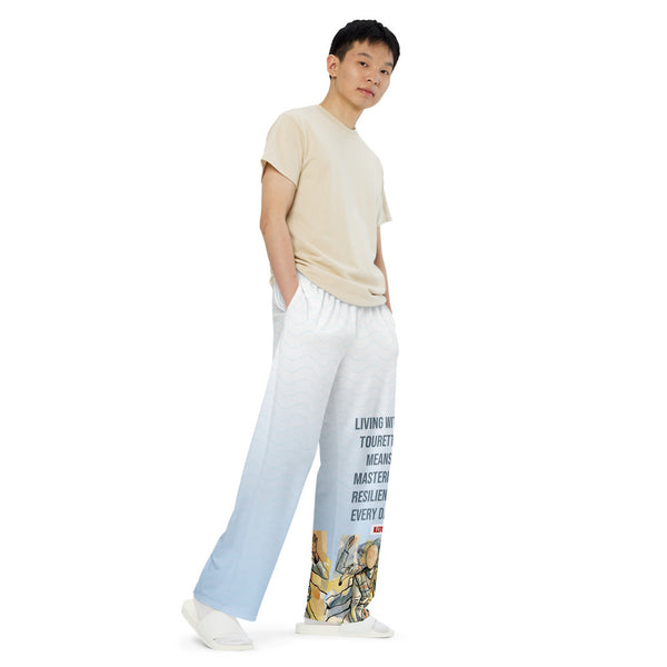 ILLTOCHILL Tourette's Syndrome Awareness Pants – Men's Right Front (White)