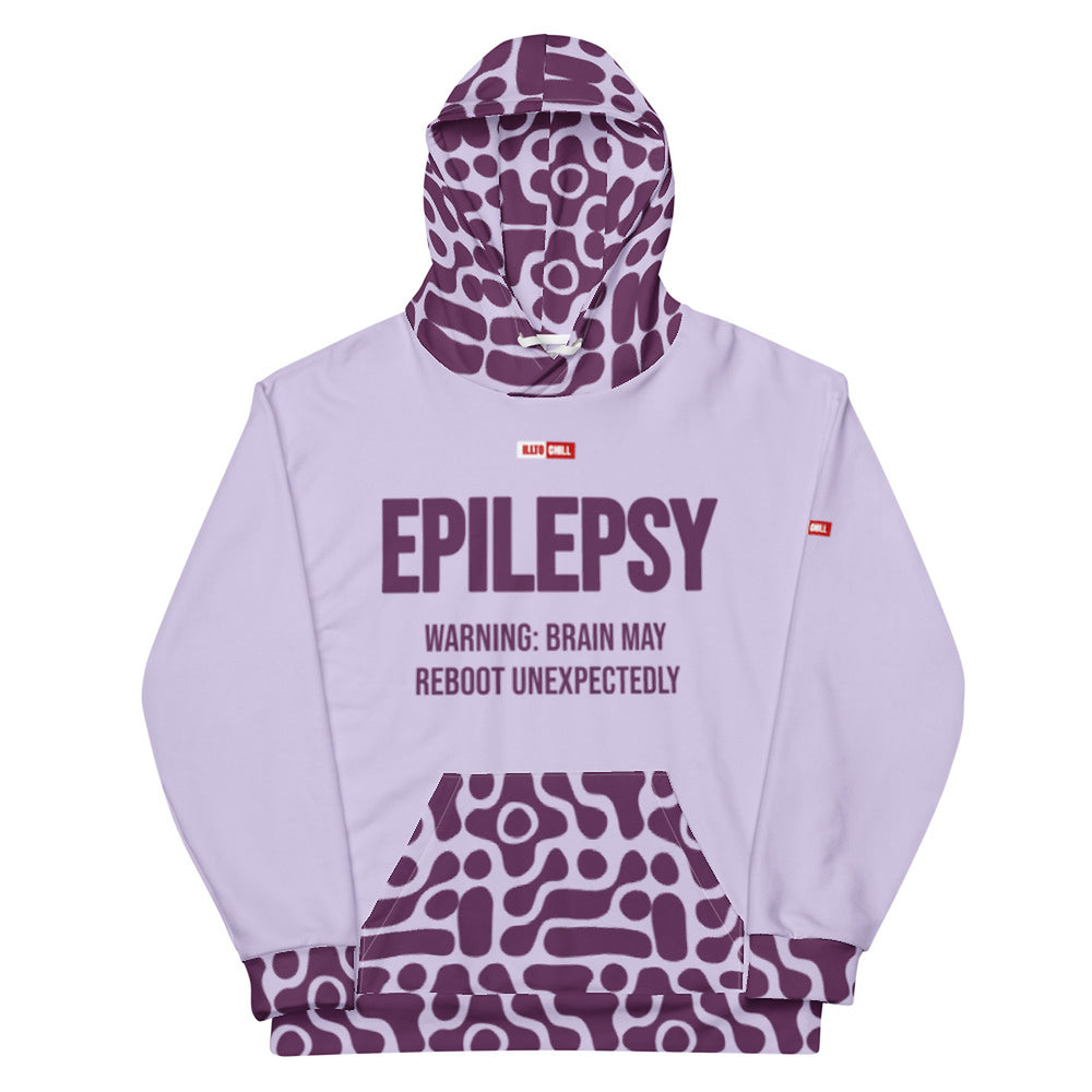 ILLTOCHILL Epilepsy awareness and support gift Unisex cotton hoodie – Flat Front (White)