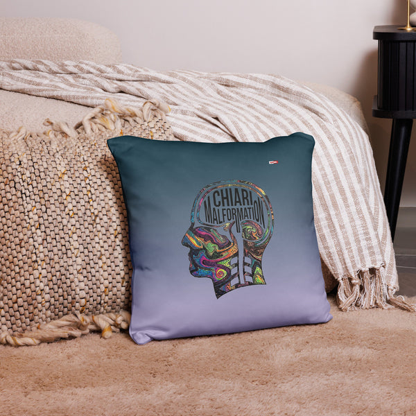 ILLTOCHILL CM Chiari Malformation awareness gift Pillow – Lifestyle 5 Front (Black)