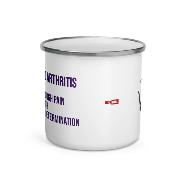 ILLTOCHILL RA awareness Rheumatoid Arthritis support gift Enamel Mug – Default Front