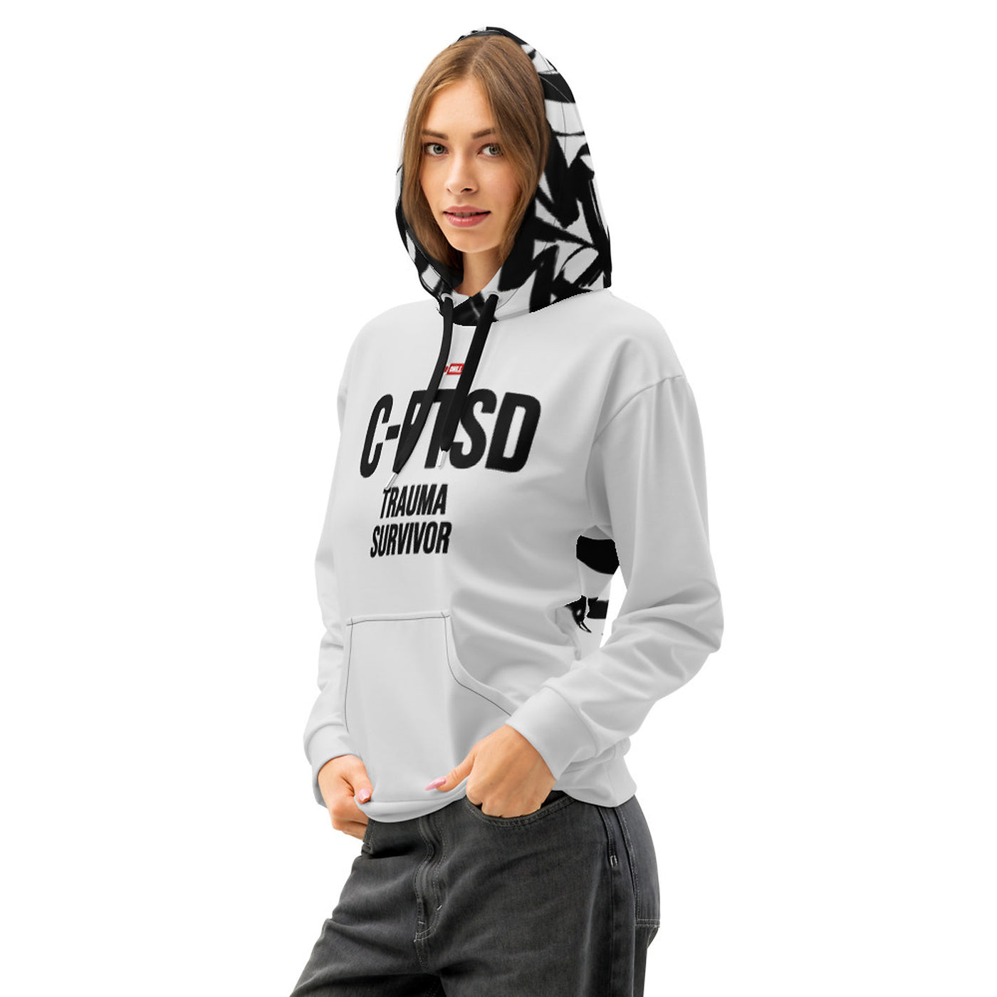 ILLTOCHILL CPTSD awareness Complex Post-Traumatic Stress disorder gift Unisex cotton hoodie – Women's Front (Black)