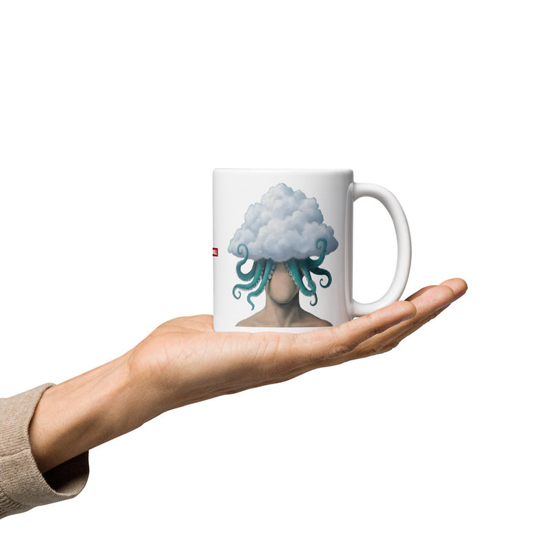 ILLTOCHILL OCD awareness Obsessive-Compulsive Disorder gift White glossy mug – Lifestyle 2, Premium Handle on Right