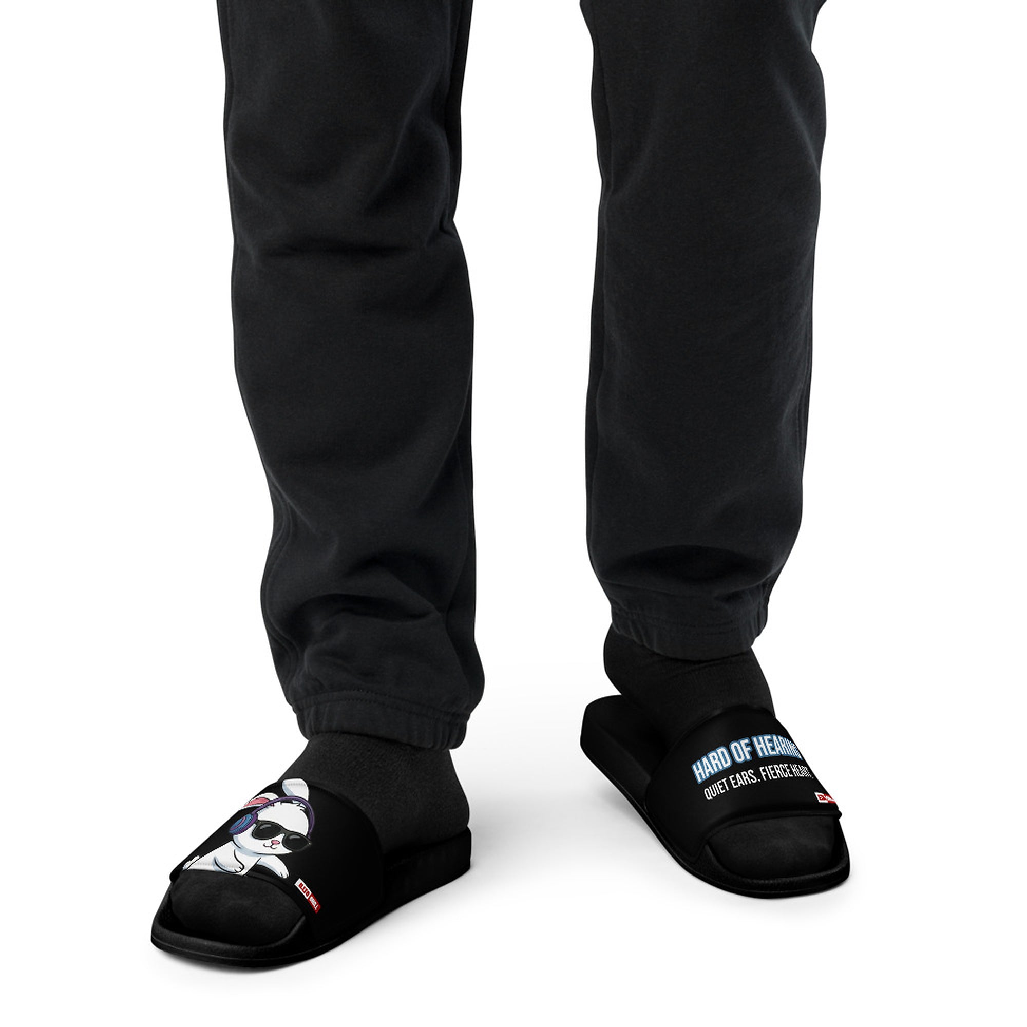 ILLTOCHILL Hard of Hearing Awareness Men's Slides – Men's Front (Hard Of Hearing Awareness Men's Slides)