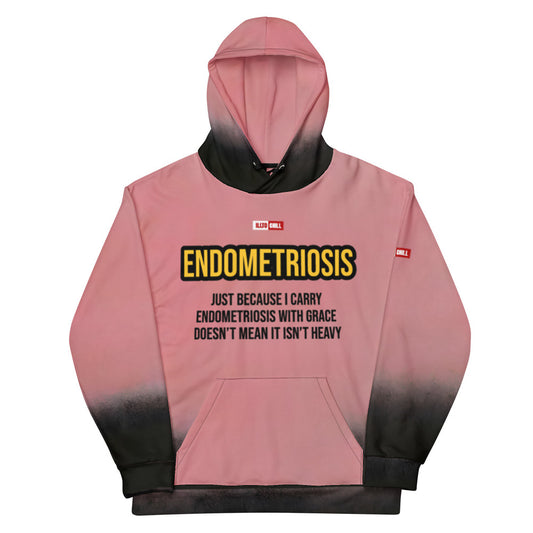 ILLTOCHILL Endometriosis awareness Endo warrior gift heavyweight unisex Hoodie – Flat Front (Black)