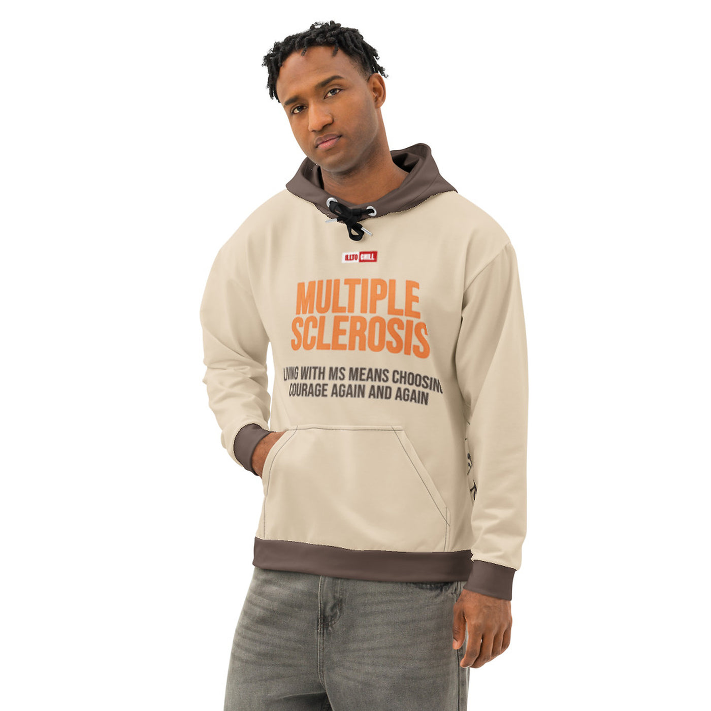 ILLTOCHILL MS awareness Multiple Sclerosis support giftUnisex cotton hoodie – Men's Front (Black) #2