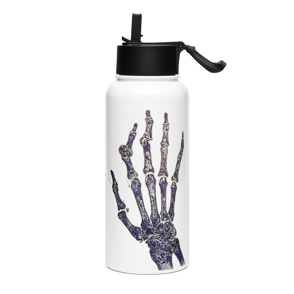 ILLTOCHILL RA awareness Rheumatoid Arthritis gift Stainless steel water bottle with a straw lid – Flat Left