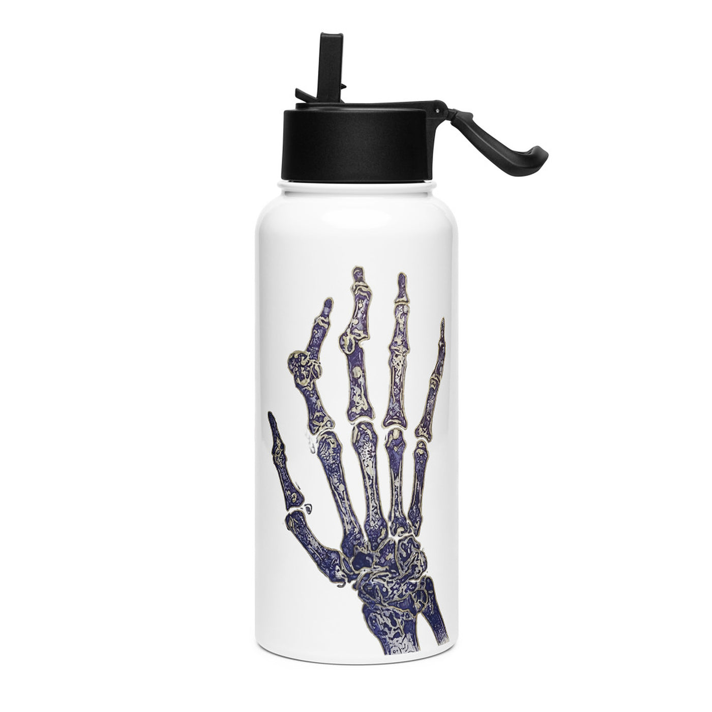 ILLTOCHILL RA awareness Rheumatoid Arthritis gift Stainless steel water bottle with a straw lid – Flat Left