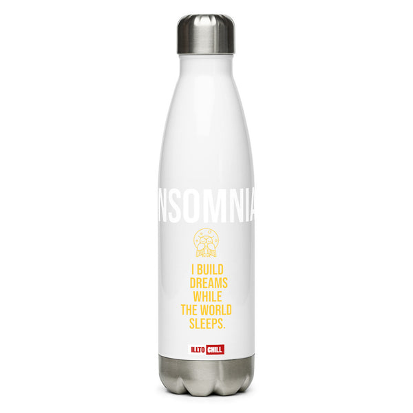 ILLTOCHILL Insomnia Night Owl Stainless steel water bottle – Flat Front