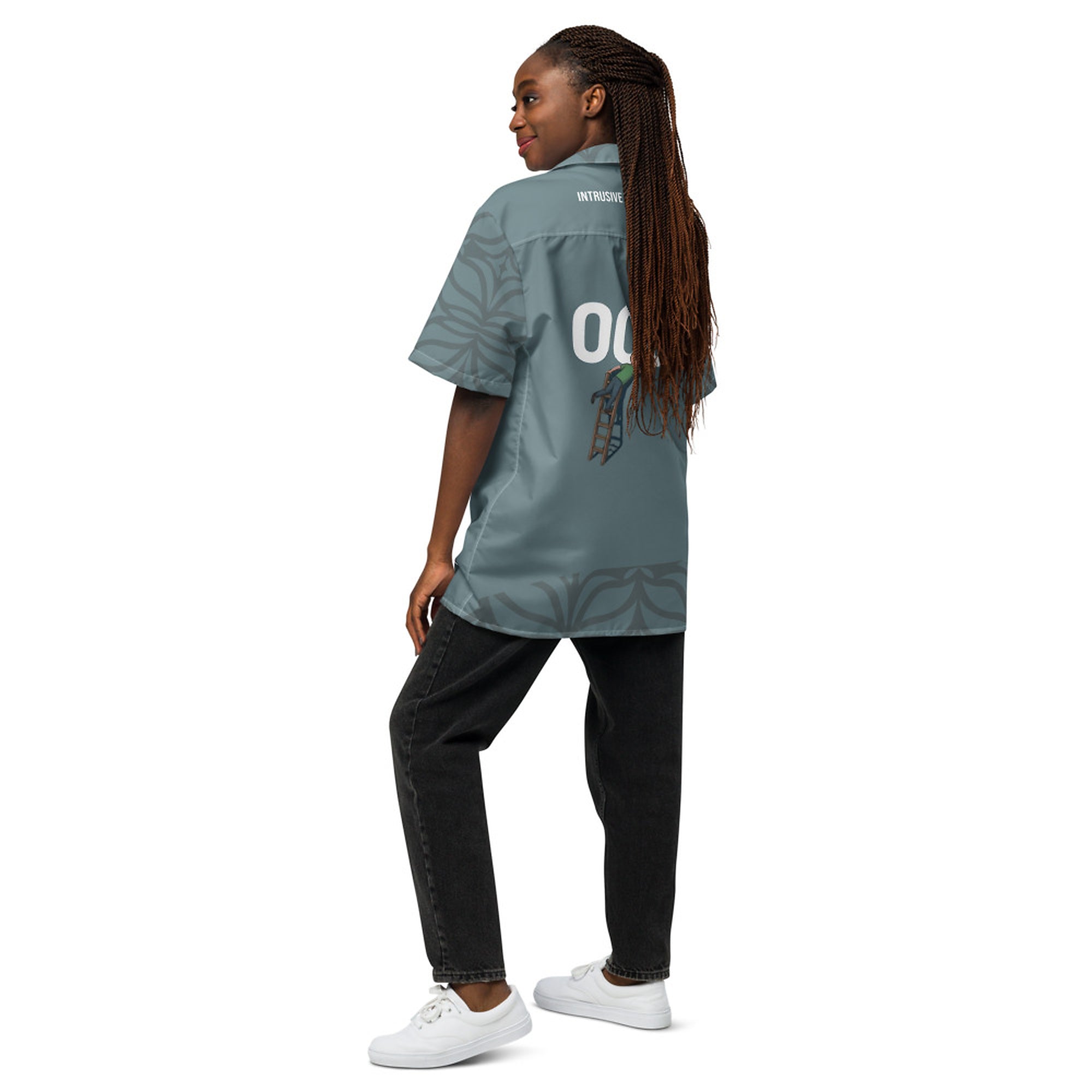 ILLTOCHILL OCD awareness Obsessive-Compulsive Disorder Unisex button shirt – Women's Back (White)
