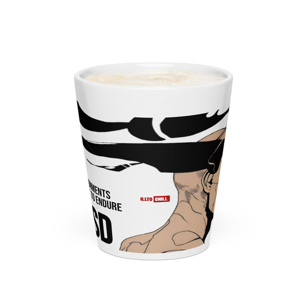 ILLTOCHILL CPTSD awareness Complex Post-Traumatic Stress disorder gift Latte mug – Flat 2 Front