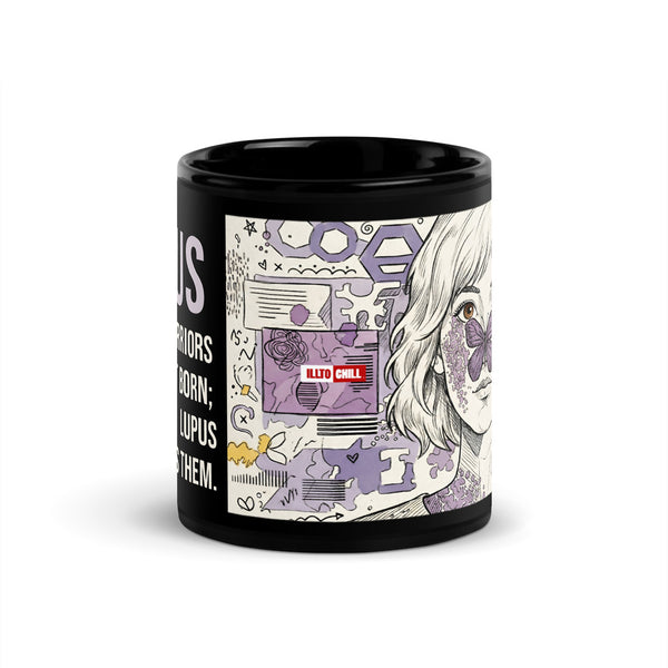ILLTOCHILL Lupus awareness gift Black Glossy Mug – Flat Front