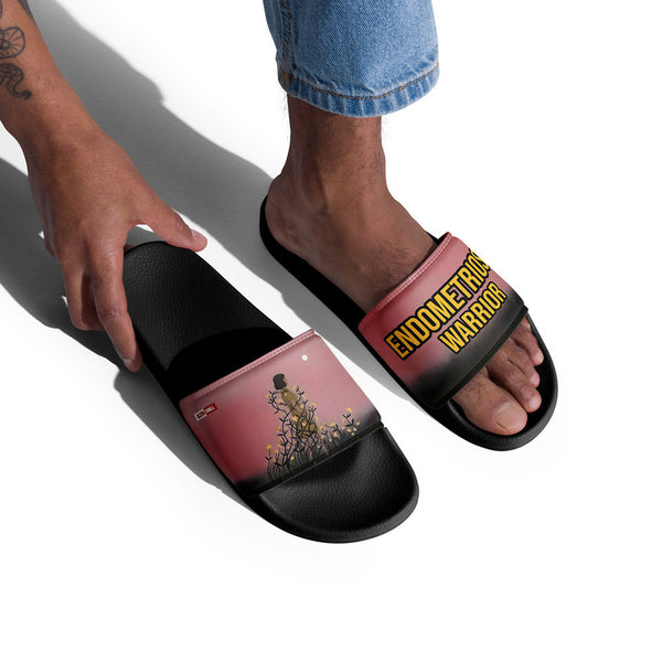 ILLTOCHILL Endometriosis Awareness Men's Slides – Men's Lifestyle 2 Right Front (Endometriosis Awareness Men's Slides)