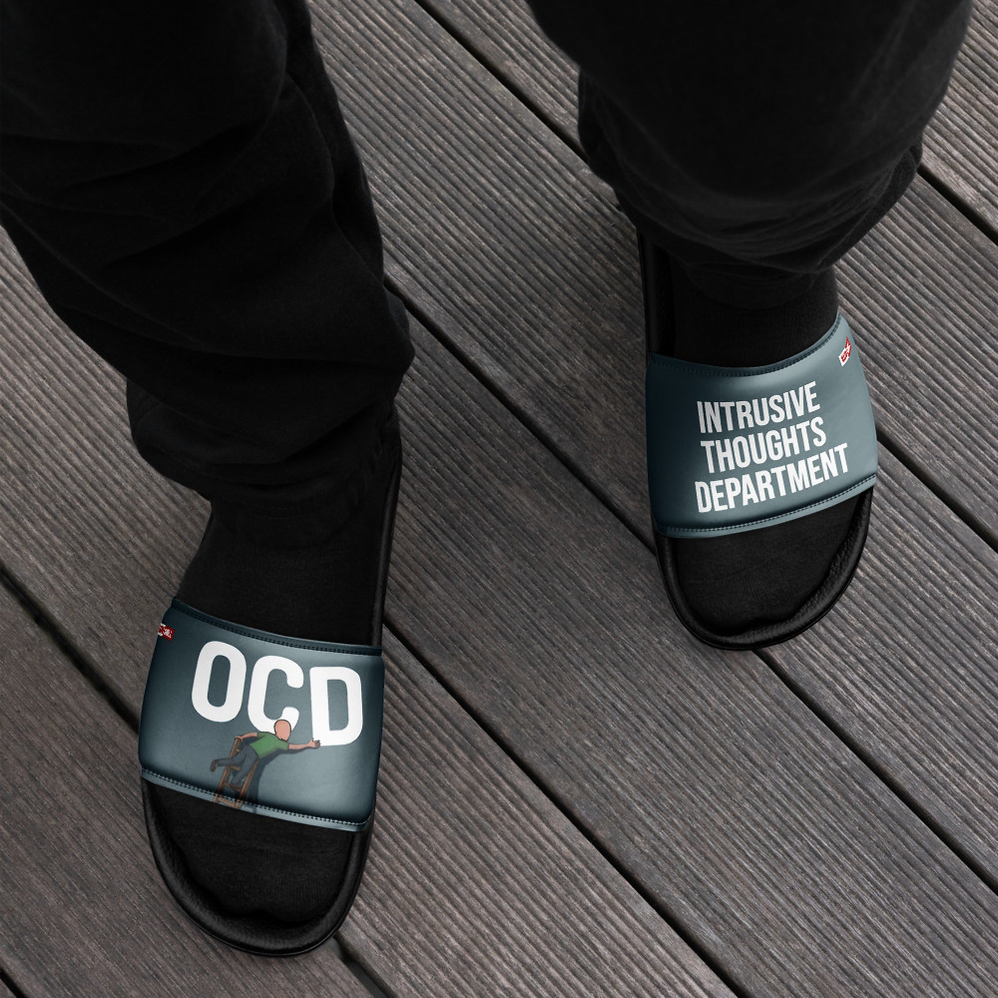 ILLTOCHILL OCD Awareness Men's Slides – Men's Lifestyle Front (Ocd Awareness Men's Slides)