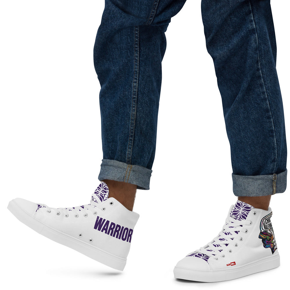ILLTOCHILL CM Chiari Malformation awareness gift men’s high top canvas shoes – Men's Lifestyle Left