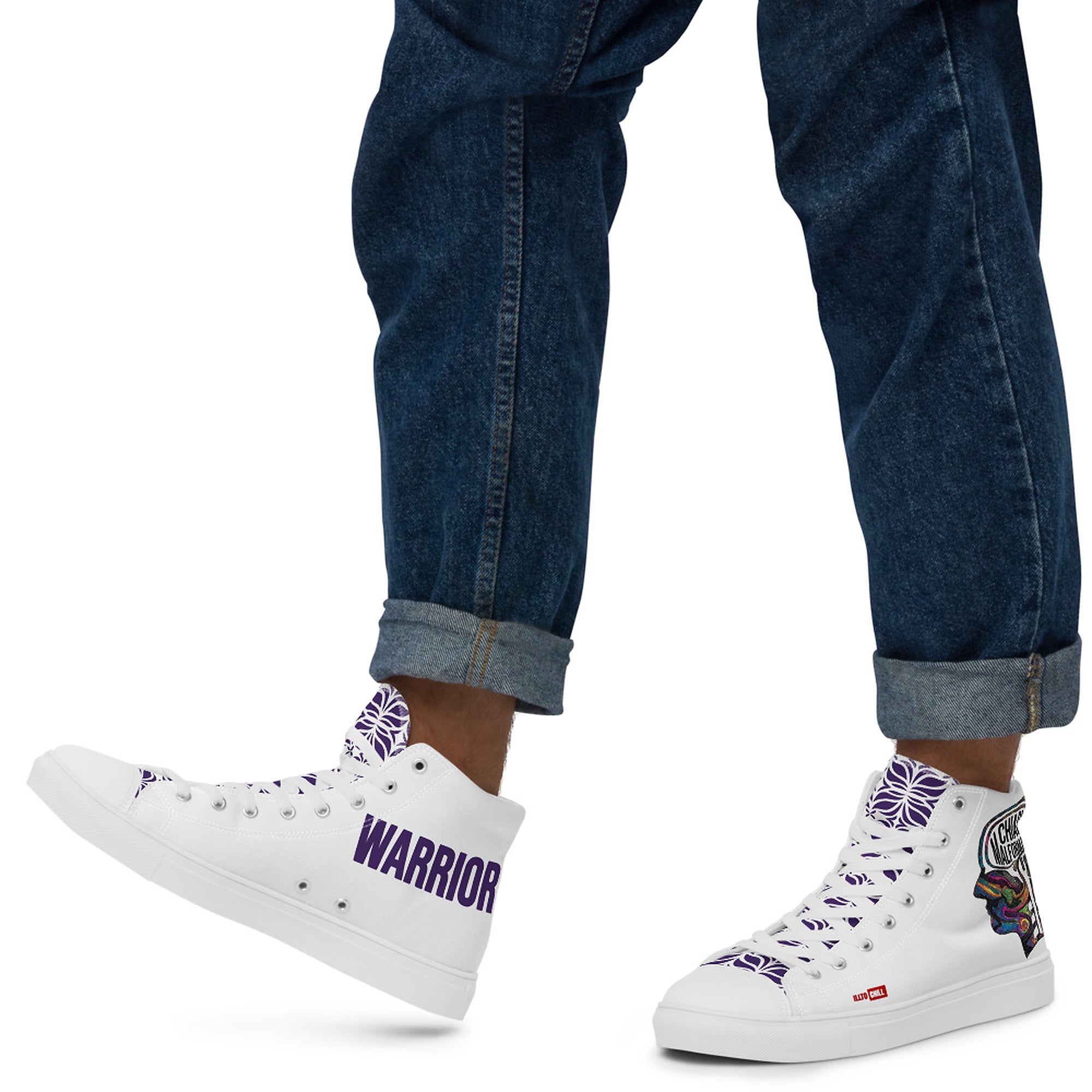 ILLTOCHILL CM Chiari Malformation awareness gift men’s high top canvas shoes – Men's Lifestyle Left