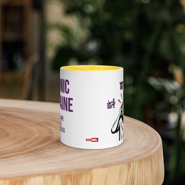 ILLTOCHILL Chronic Migraine awareness gift Mug with Color Inside – Lifestyle 5 Front