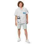 ILLTOCHILL Hard of Hearing awareness hearing impaired support Unisex button shirt – Men's Front (White)