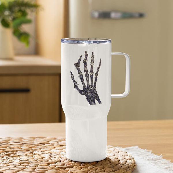 ILLTOCHILL RA awareness Rheumatoid Arthritis support gift Travel mug with a handle – Lifestyle 2 Left