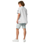 ILLTOCHILL Hard of Hearing awareness hearing impaired support Unisex button shirt – Men's Back (White)
