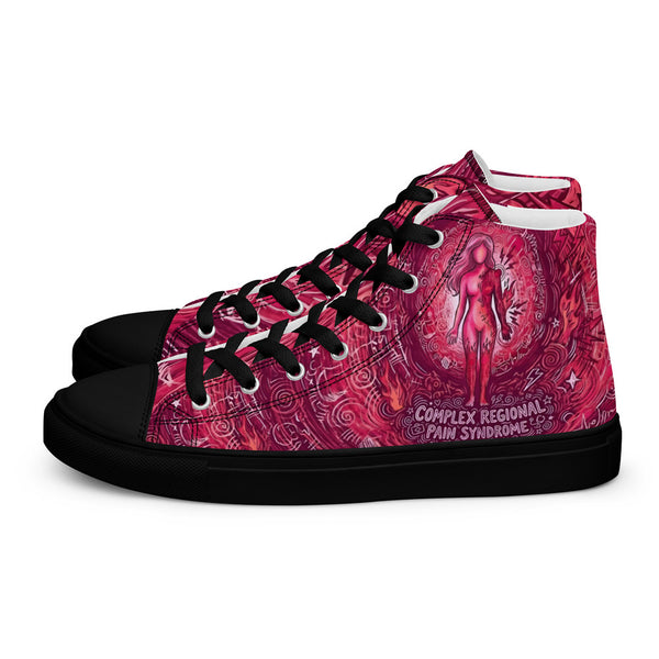 ILLTOCHILL CRPS Awareness Women's High Top Shoes – Flat Left (Crps Awareness Women's High Top Shoes)