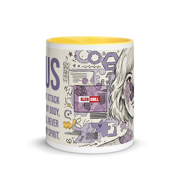 ILLTOCHILL Lupus awareness gift  Mug with Color Inside – Flat Front