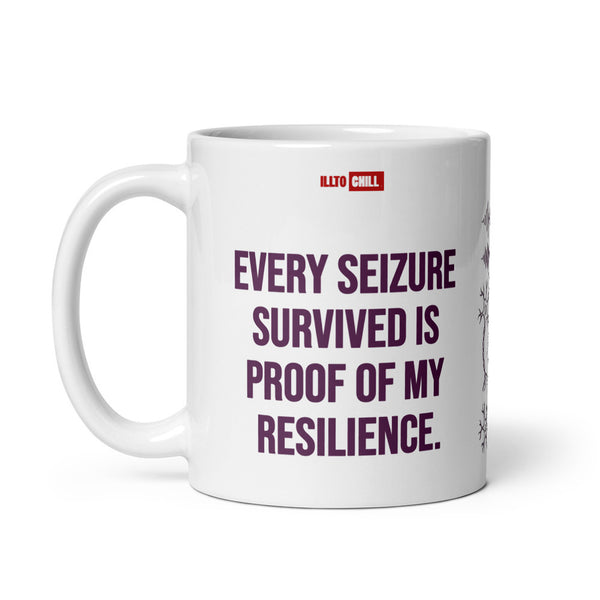 ILLTOCHILL Epilepsy awareness and support gift White glossy mug – Default Handle on Left