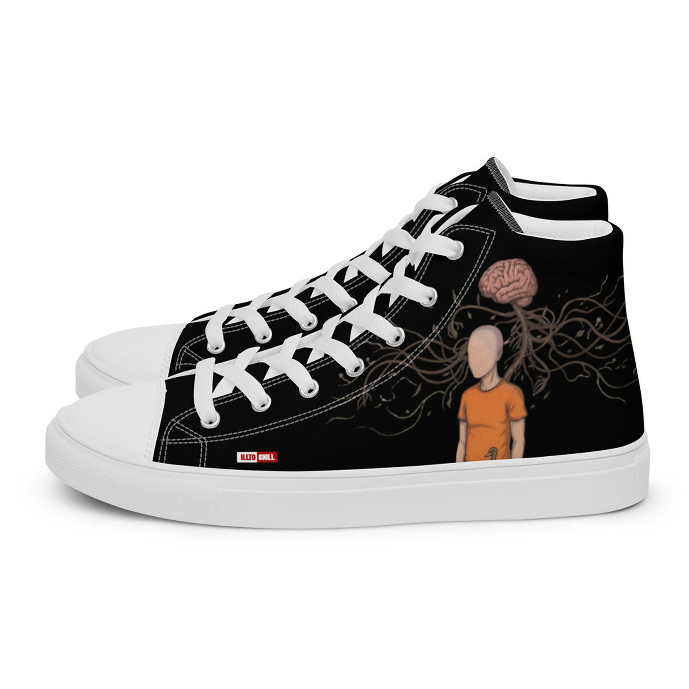 ILLTOCHILL MS Awareness Women's High Top Shoes – Flat Left (Ms Awareness Women's High Top Shoes)