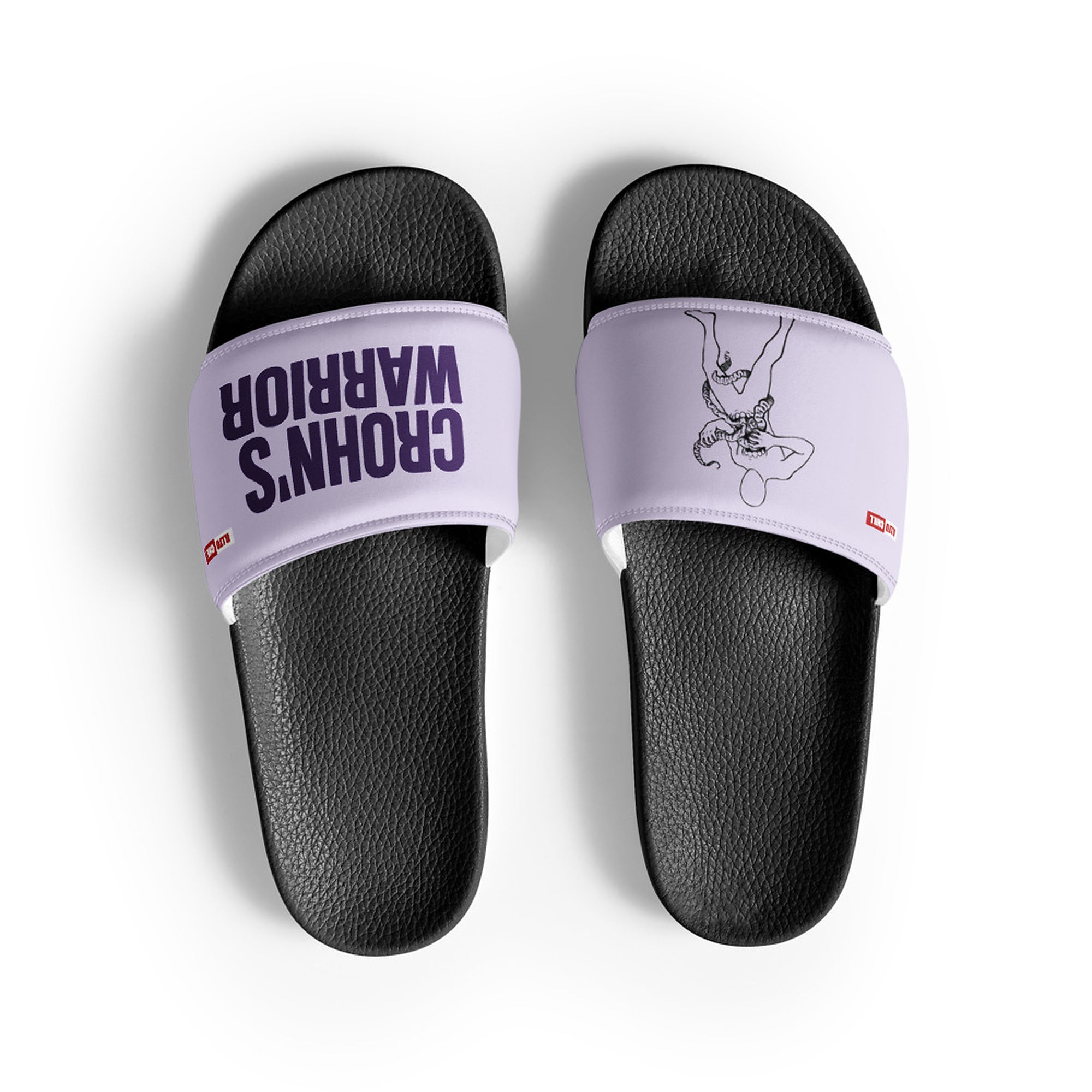 ILLTOCHILL Crohn's Disease Awareness Men's Slides – Flat Front (Crohn's Disease Awareness Men's Slides)
